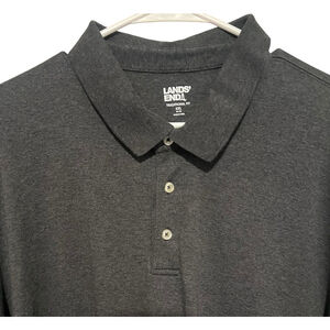 Lands' End Polo Shirt Men's XXL Gray Traditional Fit Short Sleeve Cotton